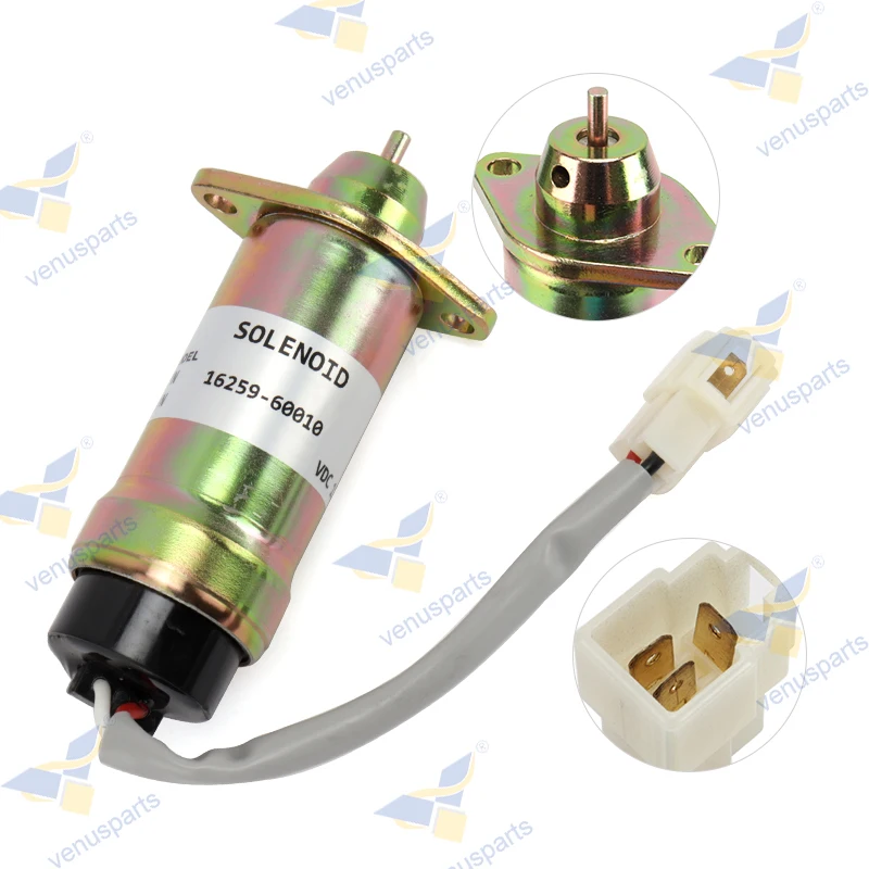 

D1105 V1505 16259-60010 12V MV1-48 Fuel Stop Solenoid for Kubota Hitachi TW150DHB TW150VTR