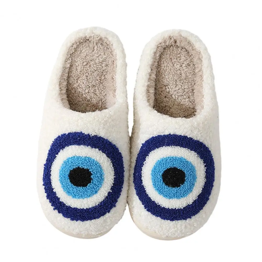 Cotton Slippers Autumn Winter Slippers Cozy Cartoon Print Winter Cotton Shoes Thick Plush Anti-skid Cold Resistant Home Flippers