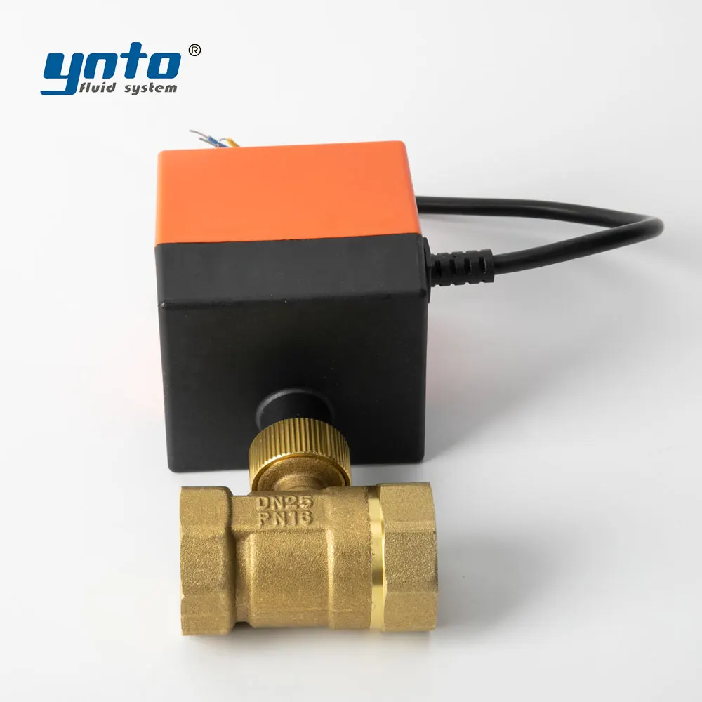 Válvulas de esfera de latão Conexão rosqueada elétrica do ar condicionado do controle de água