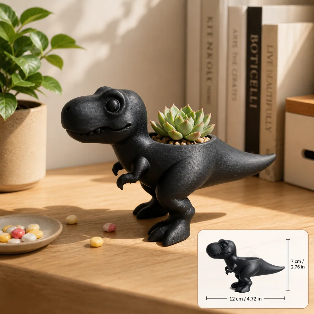 New Resin Dinosaur Flowerpot Small Planter Succulent Flower Pot Multiple Color Options Decorative Storage Pot Home Decor