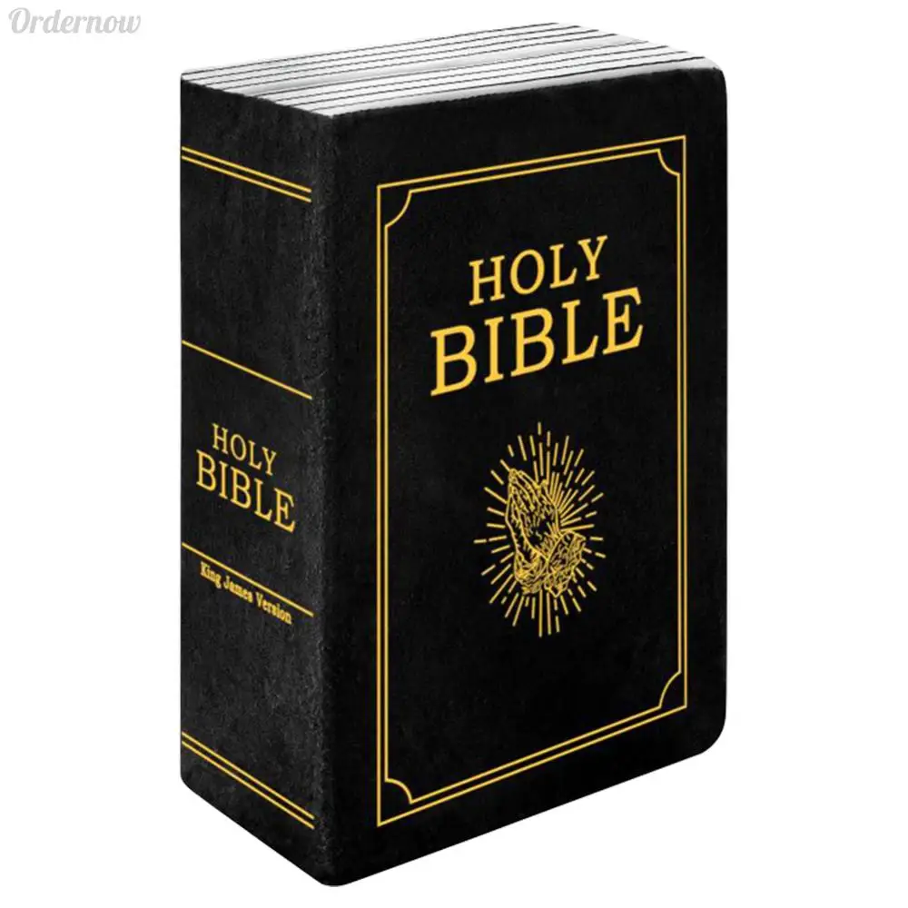 Livre d'oreiller « Holy Bible », livre d'oreiller ouvert en peluche, foi confortable, peluche, rembourré Livre d'oreiller « Holy Bible », livre d'oreiller ouvert en peluche, foi confortable, peluche, rembourré