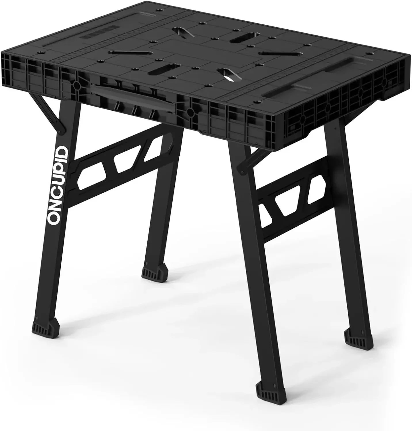 Express Folding Workbench, 2-in-1 Easy Setup Portable Folding Work Table & Sawhorse, Heavy-Duty 1000 Lbs Load Capacity (Black)