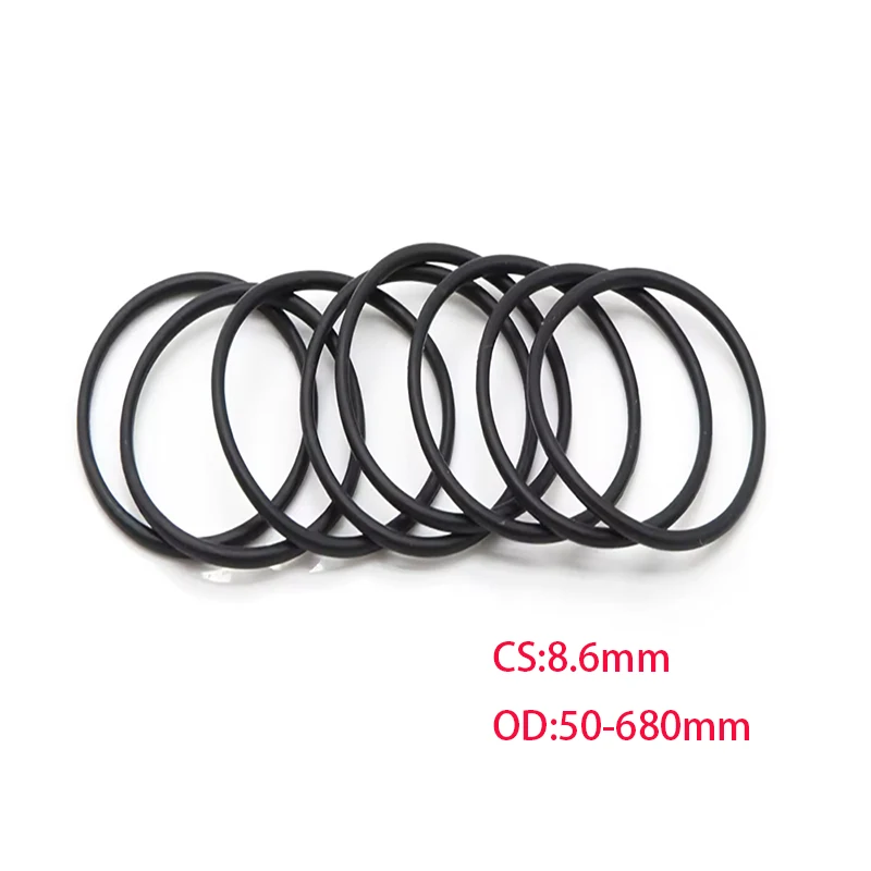 Black NBR Rubber O Ring Gaskets CS 8.6mm OD 50/60/70/80/85/90/95/100/105/110-680mm O-Ring Oil Seals Washer