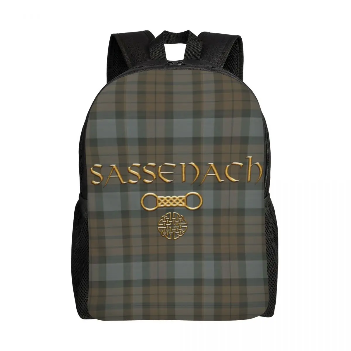 

Tartan Sassenach Print Backpack Outlander Sassenach Symbol College School Travel Bags Men Women Bookbag Fits 15 Inch Laptop