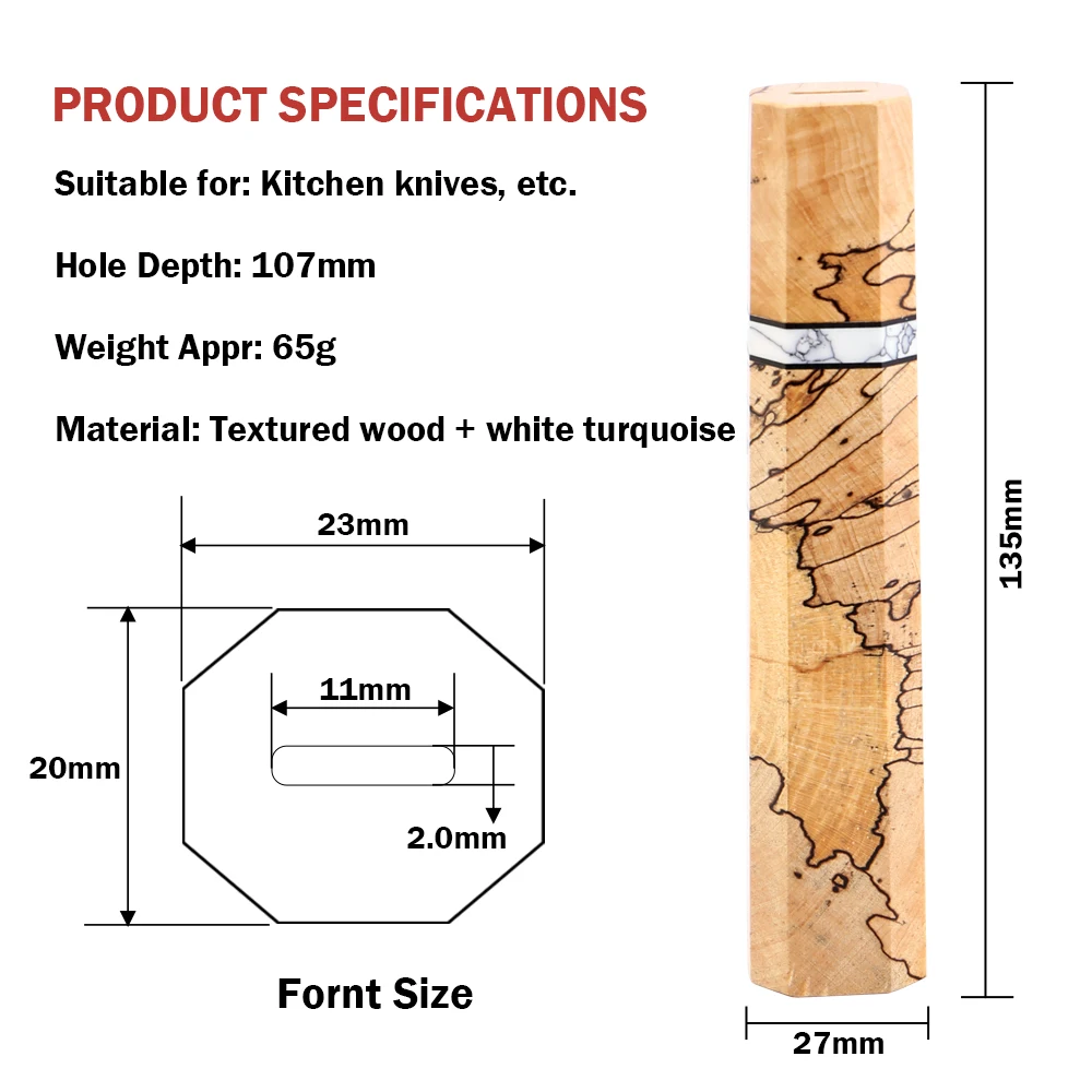 Picture 4: XITUO DIY Handmade Knife Handle Octagonal Knife Handle For Chef Knife Damascus Kitchen Knife Handles Factory Wholesale Customize