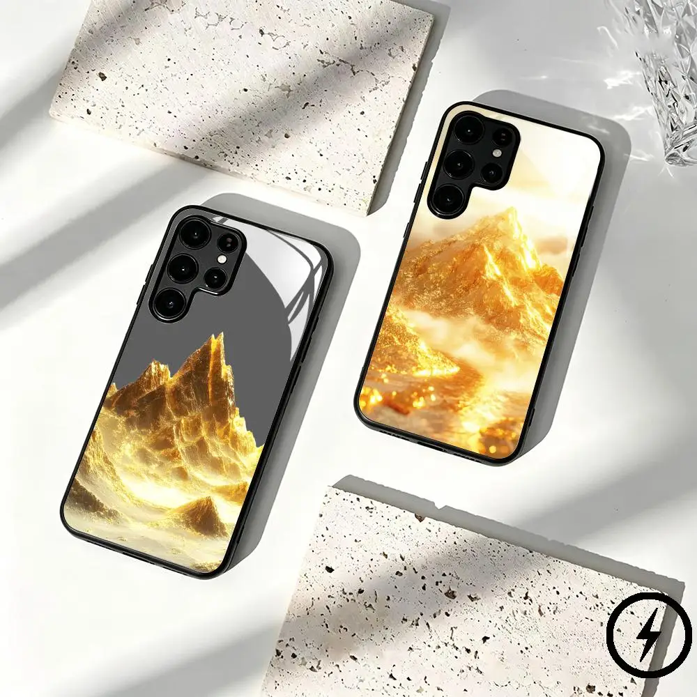 Golden Mountain Phone Case For Samsung S26 S25 S24 S23 S22 S21 S20 Plus Ultra Fold A Glass Magnetic Case