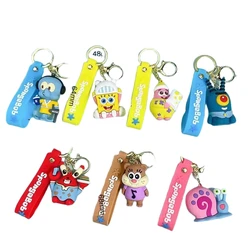 Kawaii SpongeBob Keychain Cute Patrick Star Squidward Tentacles Key Ring Small Doll Pendant Backpack Ornaments Gifts for Friends