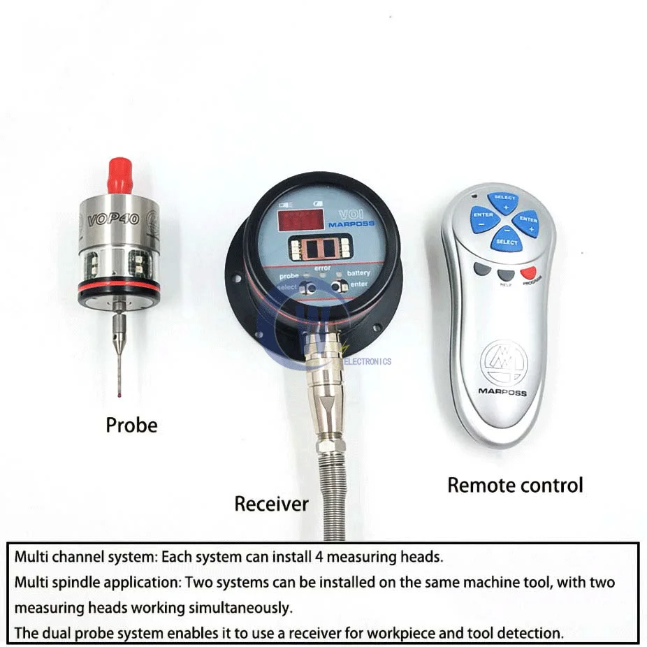 Original Marposs VOP40/VOP40P เครื่องมือเครื่อง CNC Wireless Probe 3D การวัดอัตโนมัติ Edge Finder อินฟราเรด Probe