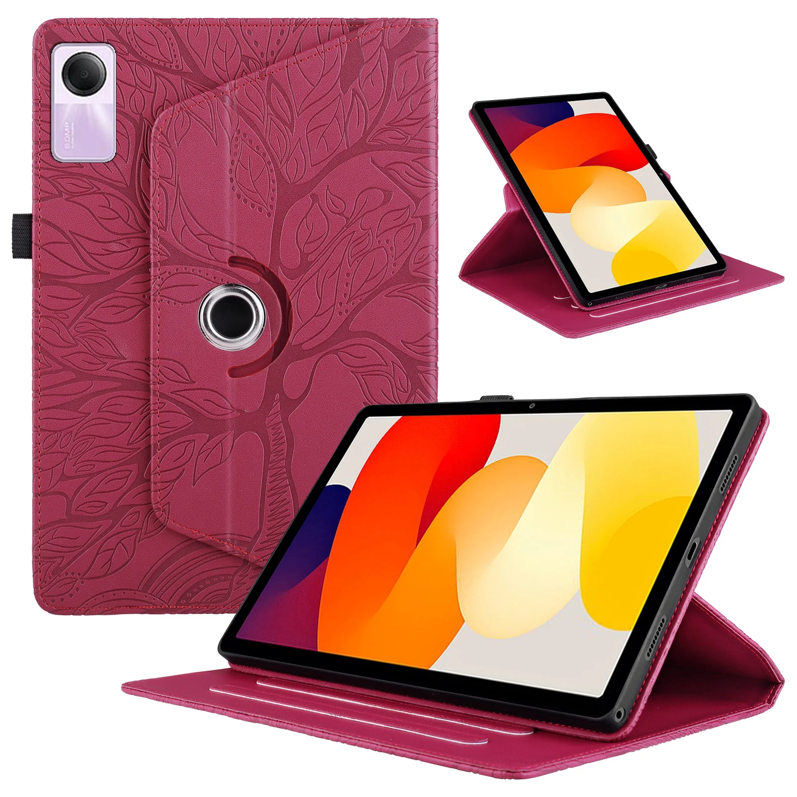 360 Drgee شجرة نمط ل Xiaomi Redmi Pad SE 11 بوصة 2023 حافظة فليب حامل لينة غطاء من البولي يوريثان ل Funda Redmi Pad SE اللوحي
