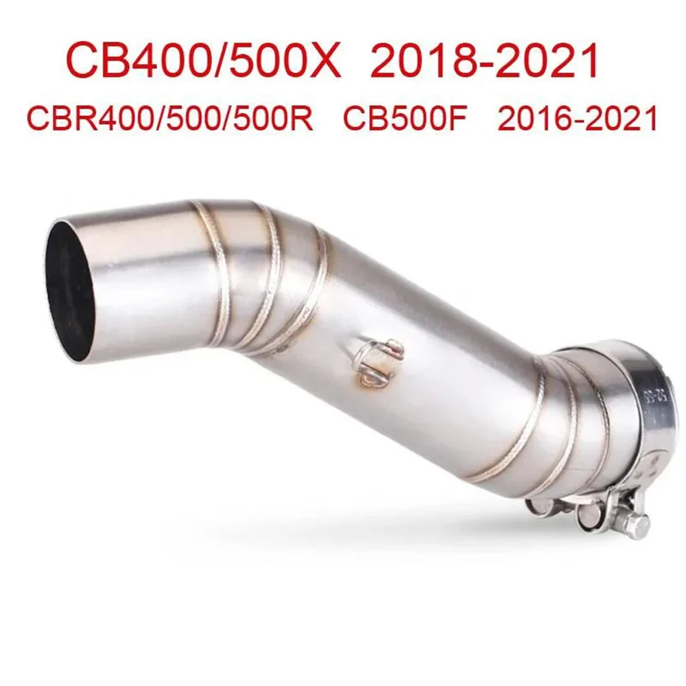 Modify 51mm Interface Middle Link Pipe For Honda CBR500R CB500F CB500X CBR400R CB400 CB400X CB400F 2016-2024 Motorcycle Exhaust