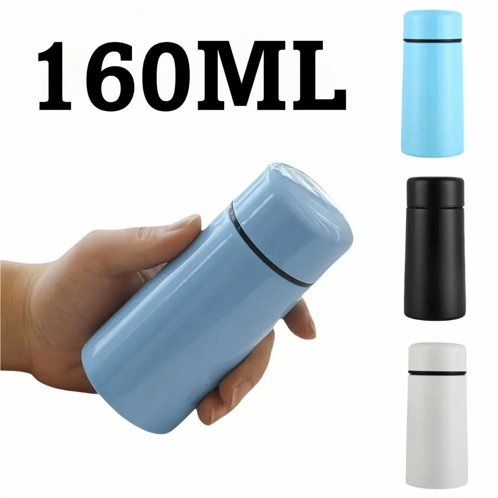 Praktischer Mini-Thermosbecher, 160 ml Fassungsvermögen, Edelstahl-Taschen-Thermoskanne, kompakter tragbarer Wasserbecher für Kaffee und Wasser