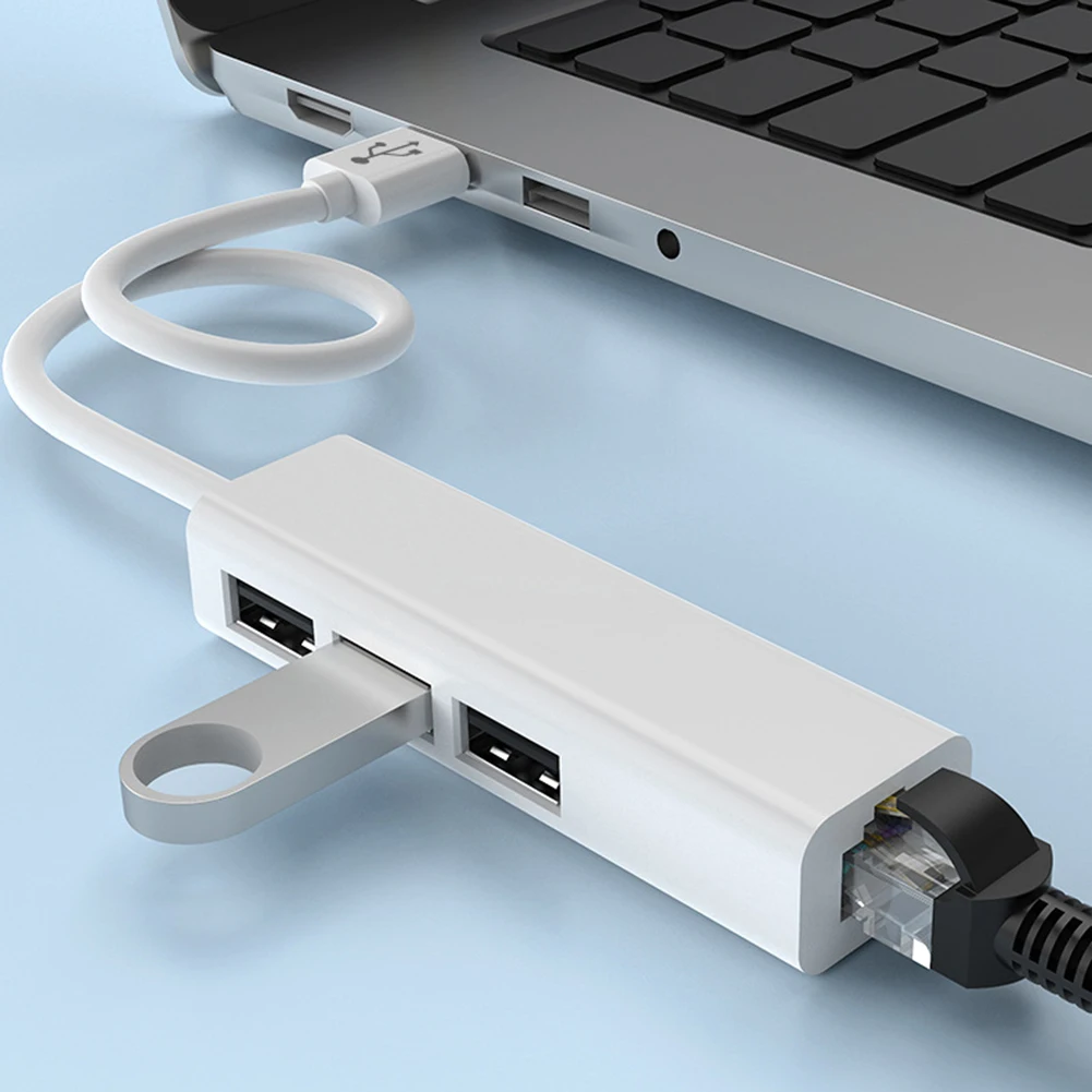 

Type-C To RJ45 Computer Dock Station 4 Port 4 in 1 RJ45 Type-C Splitter 10GBit/s USB Network Card Hub for Desktop Computer PC