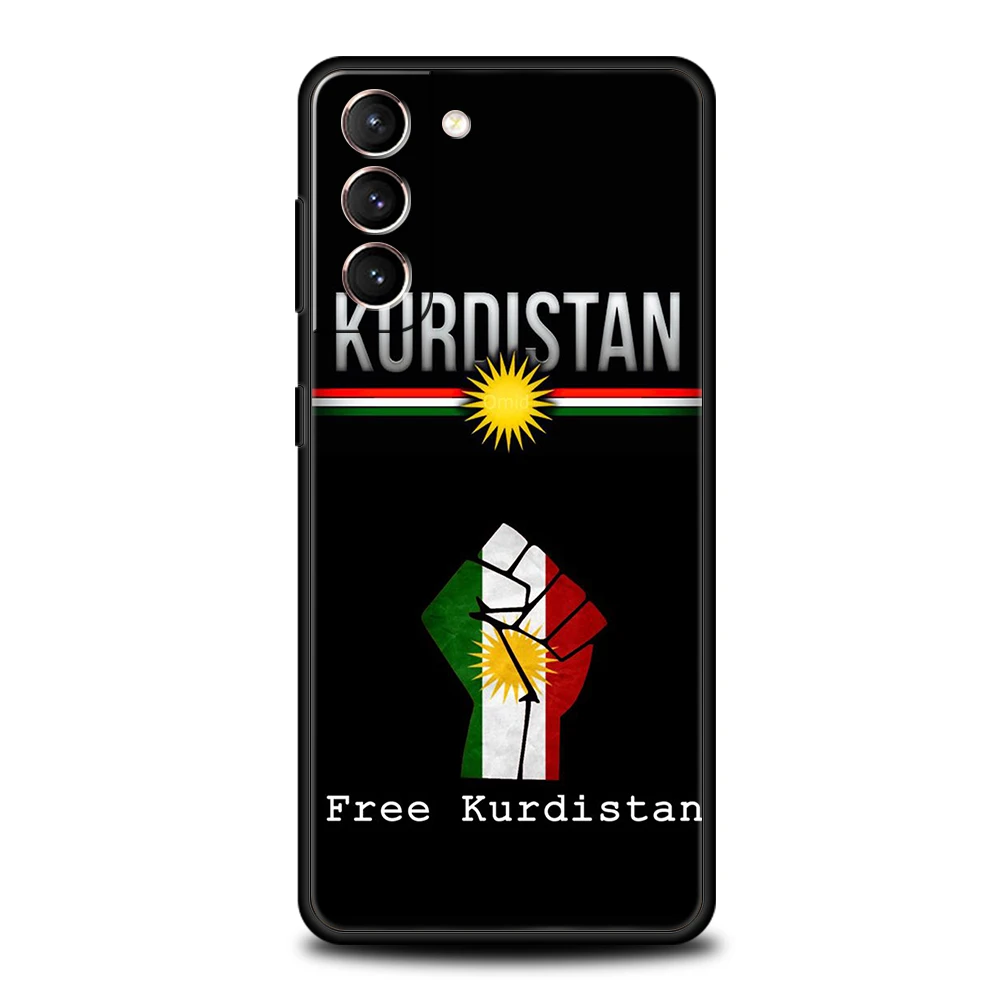 K-Kurdistan Flag Case for Samsung Galaxy S24 S23 S22 S20 S21 FE Ultra S10 S10E S9 S8 Plus 5G Silicone Shockproof Phone Cover Bag