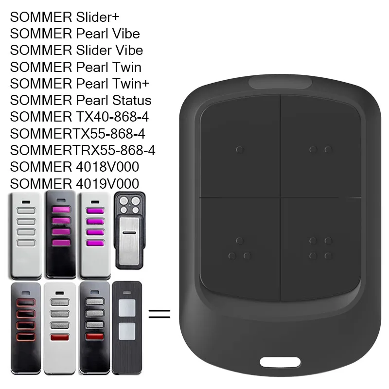

SOMMER Pearl 868MHz Twin Vibe Status Slider+ TX55 868 4 4018V000 TX40-868-4 4019V000 4018V064 SOMloq2 Garage Door Remote Control