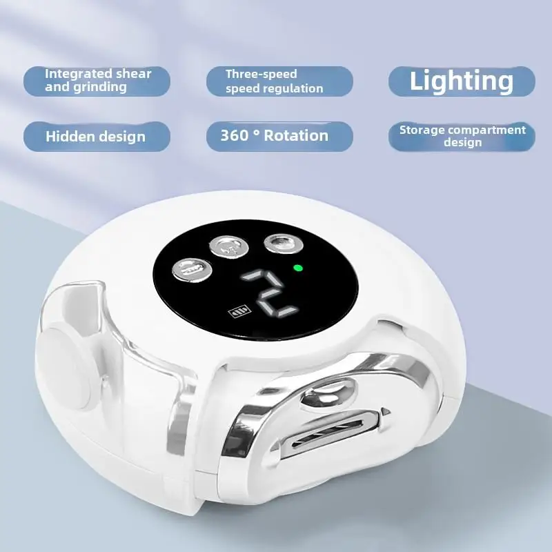 2 in 1 Grinding and Polishing Automatic Electric Nail Clipper Multifunctional Portable Nail Grinder Electric Manicure Tool