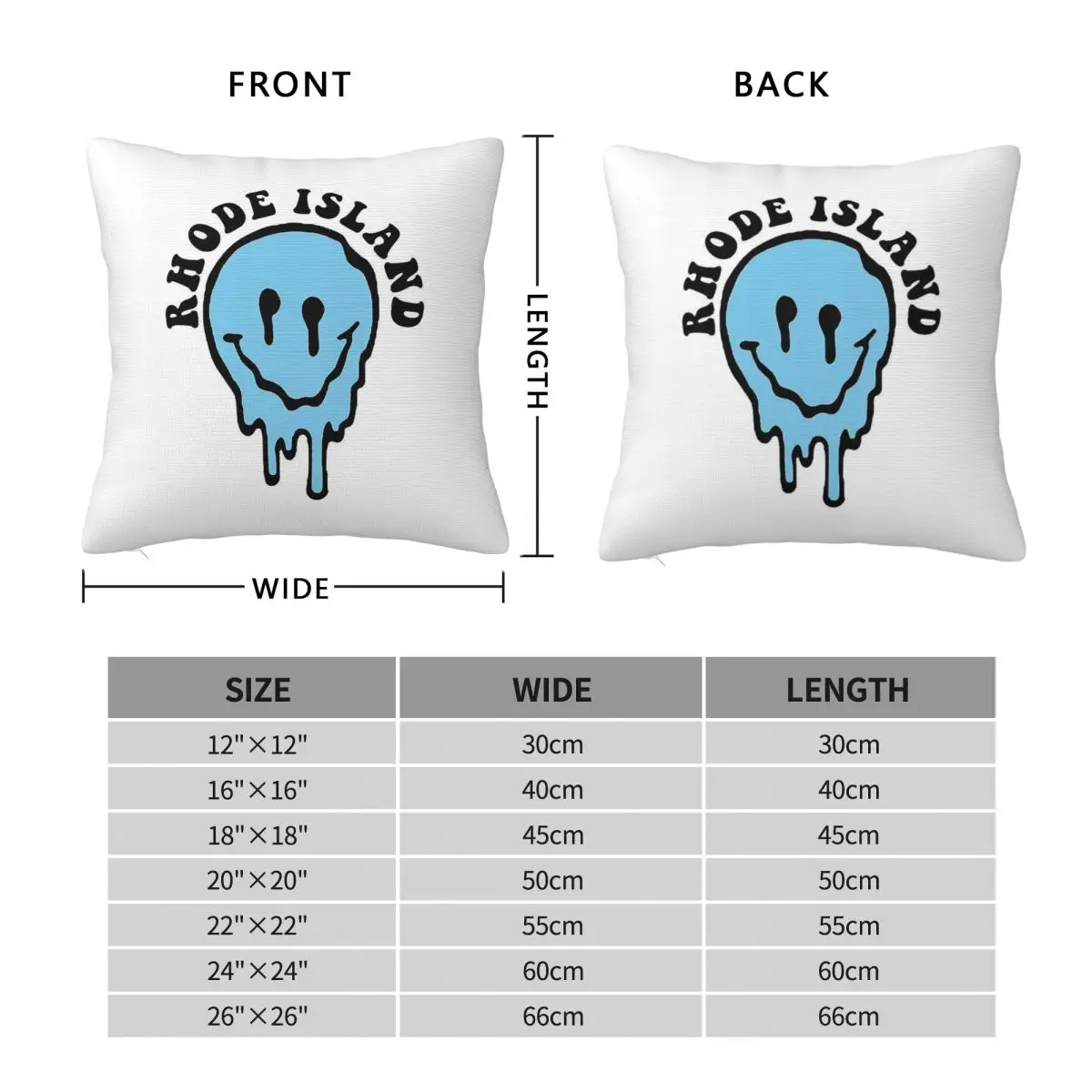 Rhode Island Trippy Face Square Pillowcase Polyester Linen Velvet Pattern Zip Decorative Throw Pillow Case Sofa Seater Cover 18