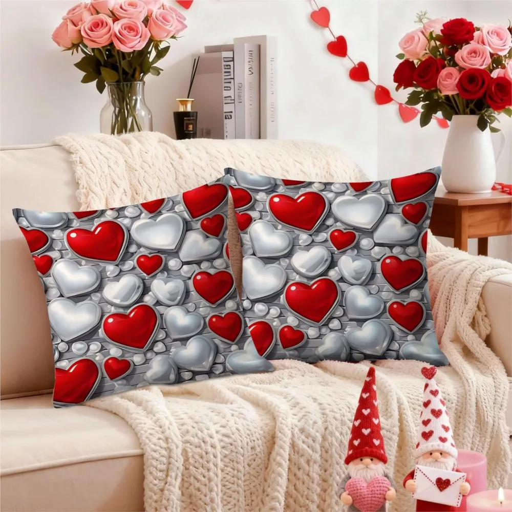 1Pc Valentine's Day Love Envelope Shape Throw Pillow, Double-Sided Design, Soft Plush Cushion with Insert, Perfect Gift