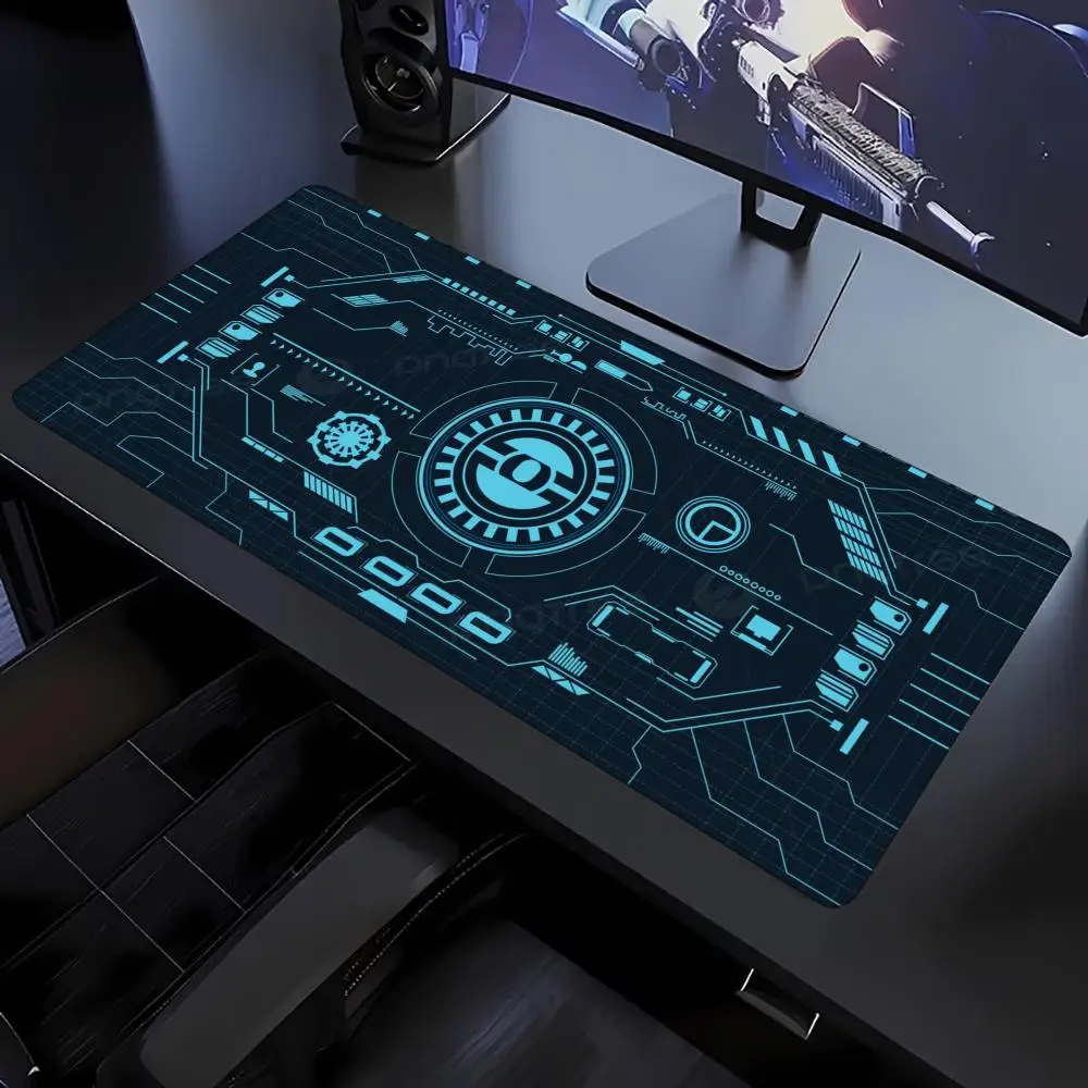 Cyber Circuit Tech Design Extended Mouse Pad Non Slip Rubber Desk Mat For Gaming Laptop Keyboard And Home Office Workstation