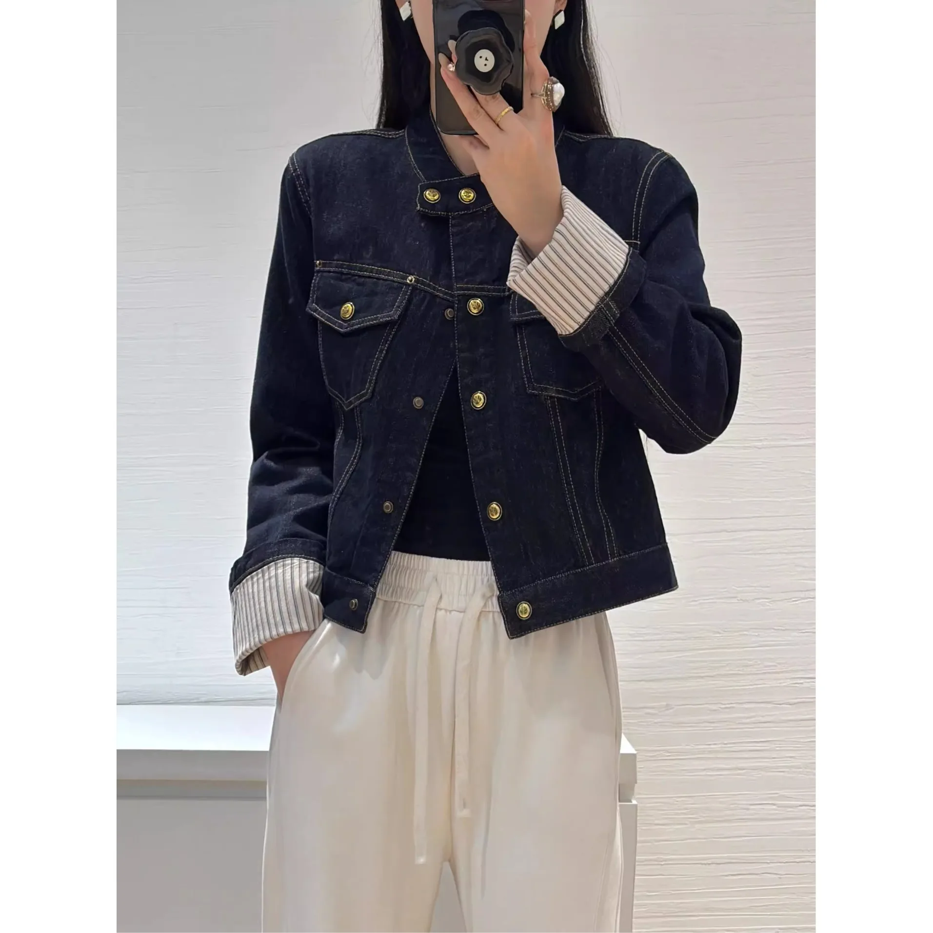 Jaet en Denim de coton décontracté pour femmes, manteau à revers à bouton unique, nouvelle collection printemps, coupe droite, vêtements d'extérieur pour les déplacements