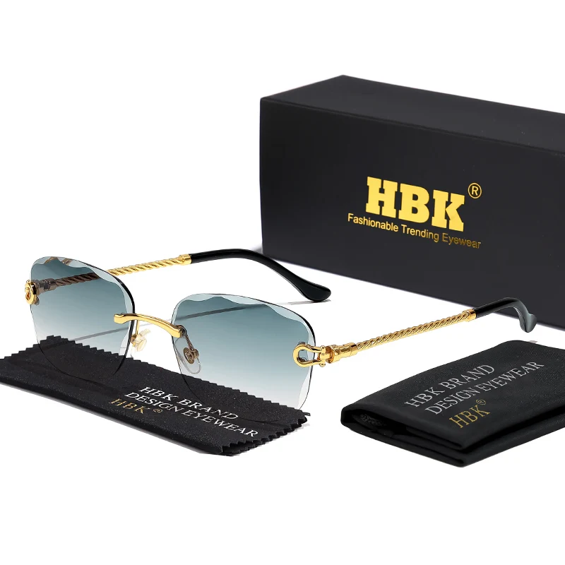 HBK Rahmenlose Metall-Sonnenbrille 9