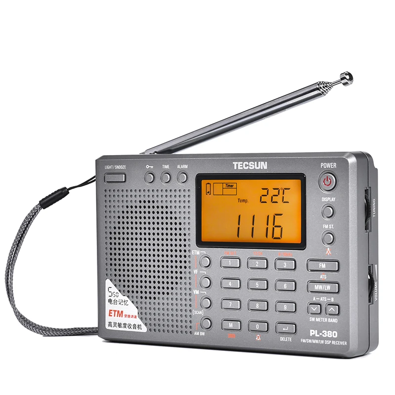 Tecsun PL 380 DSP professional Radio FM/LW/SW/MW Digital Portable Full Band Stereo Good Sound Quality Receiver as Gift to Parent