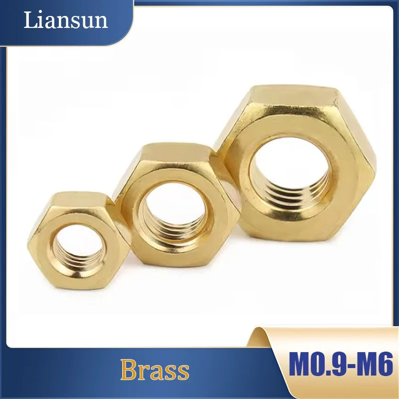 Solid Brass Hexagon Nuts - M1.4-M24 Hex Fasteners Compatible with Standard Screws, Bolts & Fastening Applications