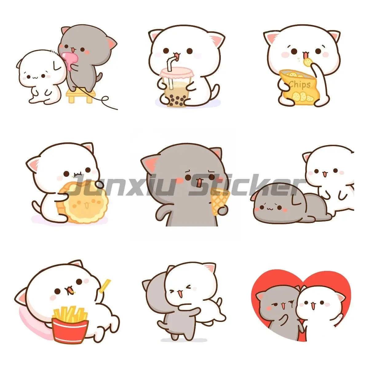 

Cute Cat Ice Cream VAN Bumper Window Car Stickers Waterproof Personality Decal Anime Vinyl Waterproof Material