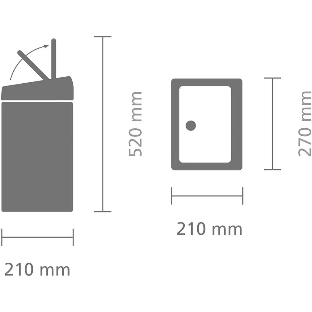 Touch Bin, 2 Gal / 10L, Matte Finger Print Proof