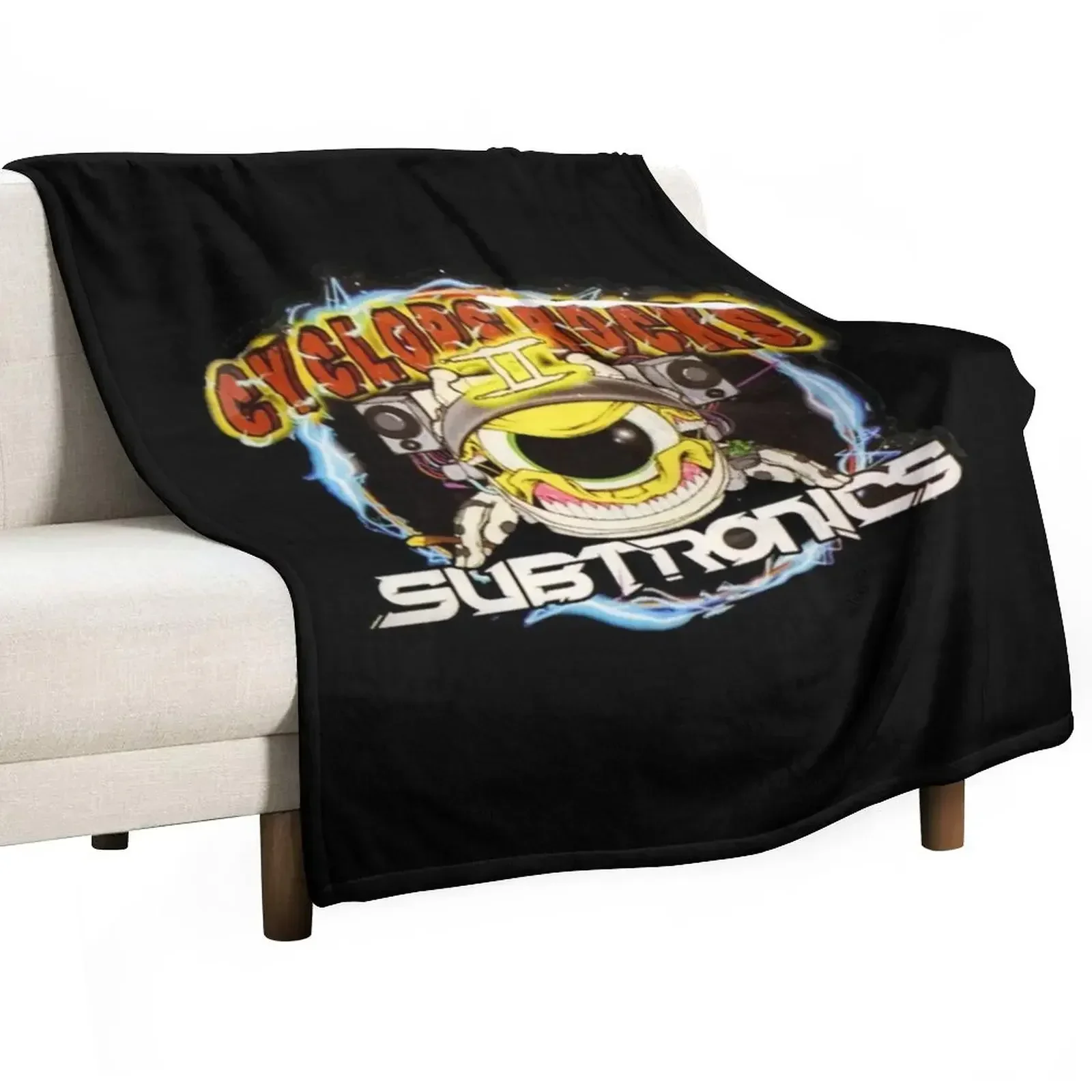 subtronics - Cyclops Rocks Throw Blanket Large Soft wednesday Plaid on the sofa Blankets