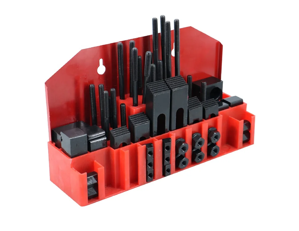 ชุดจับยึดเครื่องกัดคุณภาพสูง HLTNC รุ่น M8 58 ชิ้น ชุดจับยึดแบบวีซ์ วัสดุ A3 ทนความร้อน สำหรับงาน CNC