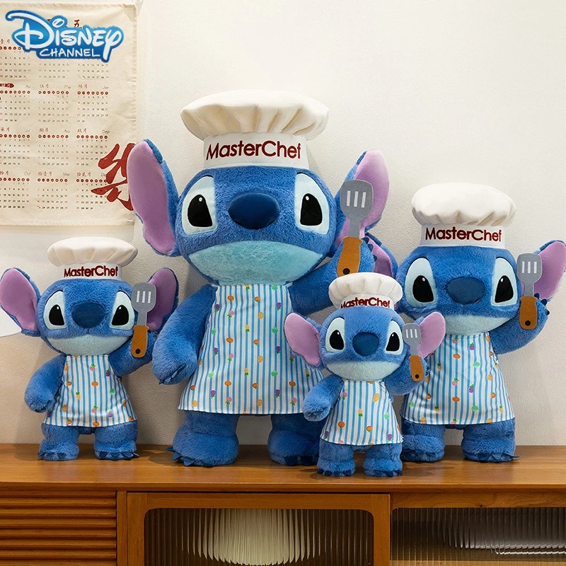 

40-75 см большой размер Chef Stitch плюшевые игрушки Дисней мультфильм аниме Peluche Kawaii орнамент чучело животных детские игрушки подарки