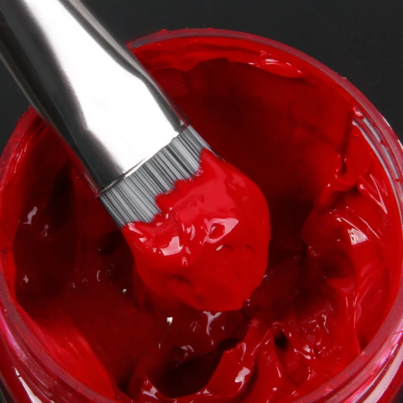 6 قطع من فرشاة طلاء النايلون الخشبية، تلوين موحد جيد لامتصاص الماء، لوحة زيتية من الأكريليك بألوان مائية، مخطط رسم الغواش #4