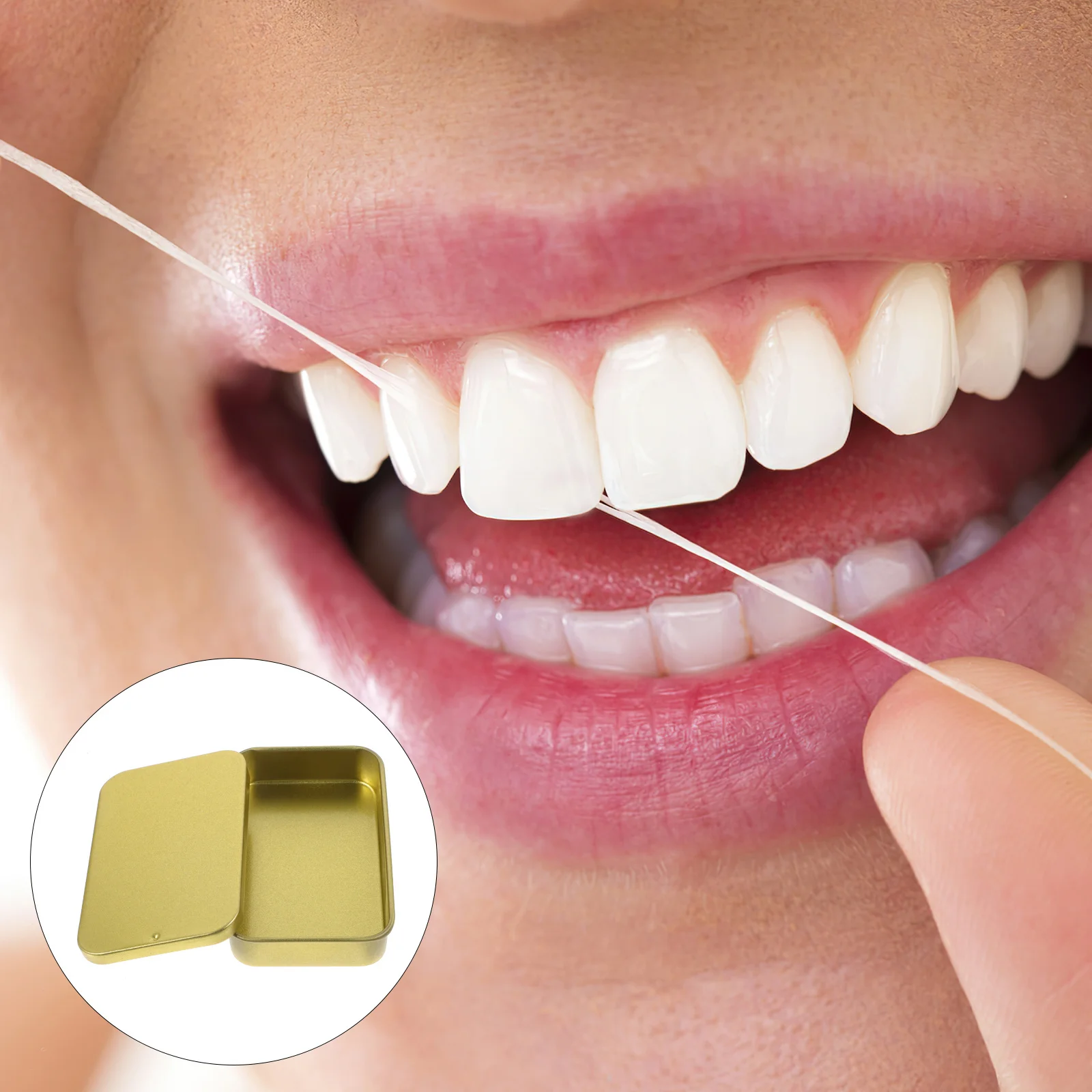 

4Pcs Portable Dental Floss Boxes Durable Tinplate Storage Cases Large Capacity Cotton Swab Organizer Desktop Storage Boxes