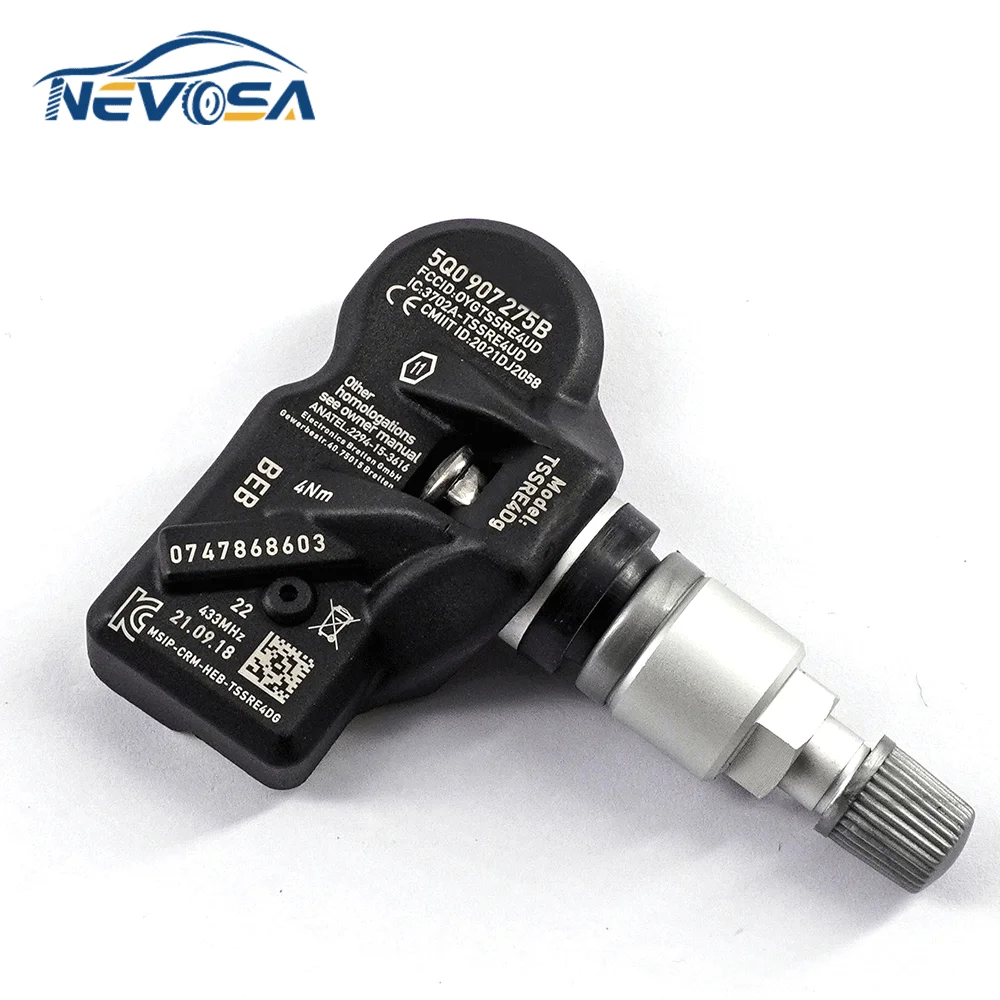 Nevosa 5Q0907275B TPMS Tire Pressure Monitor Sensor For Volkswagen Phaeton Audi A4 A6 A7 TT Porsche 718 911 Skoda Superb Rapid