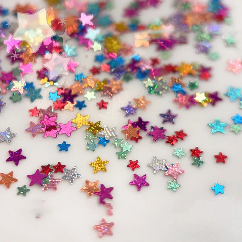 1 caja de lentejuelas brillantes para decoración de uñas, copos de lentejuelas con forma de estrella mixta, accesorios de decoración 3D