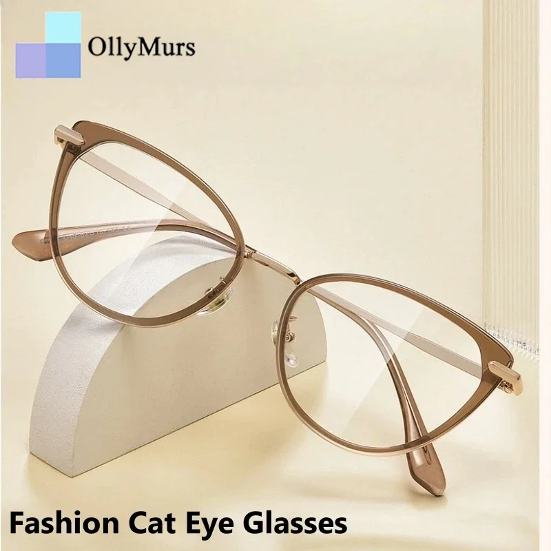 

OLLYMURS новые трендовые женские очки «кошачий глаз», модные ретро-синие светоблокирующие оптические оправы для очков по рецепту Y11916S