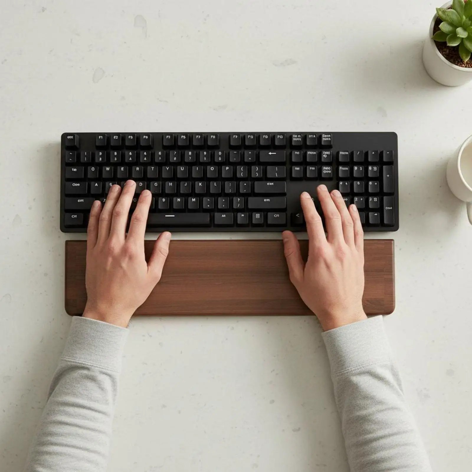 Wooden Keyboard Rest Ergonomic Slope Hand Support for Office Typing