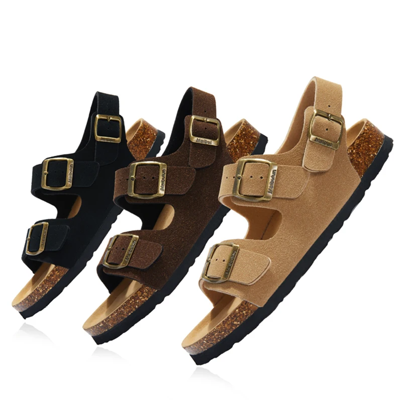 

New Women's Cork Sandals Summer Beach Shoes Outside Man's Cork Sandals Ladies Casual Non-slip Outdoor Gladiator Flat Sandals