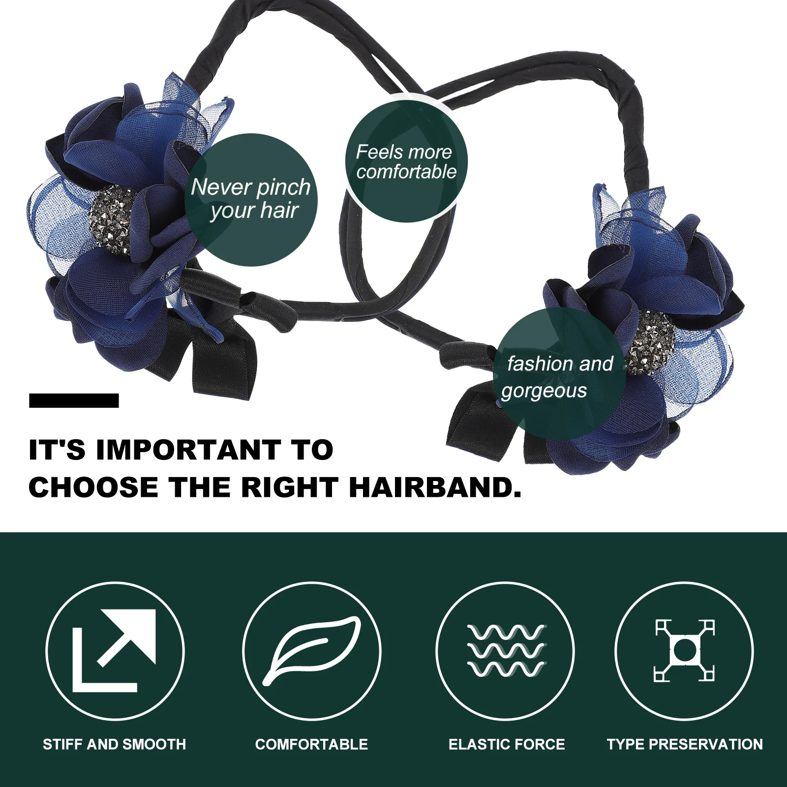 

2Pcs Flower Hair Ties Elastic Bands Accessories for Women Girls Easy Wear Hold Well No Hurt Stylish Birthday Party Travel School