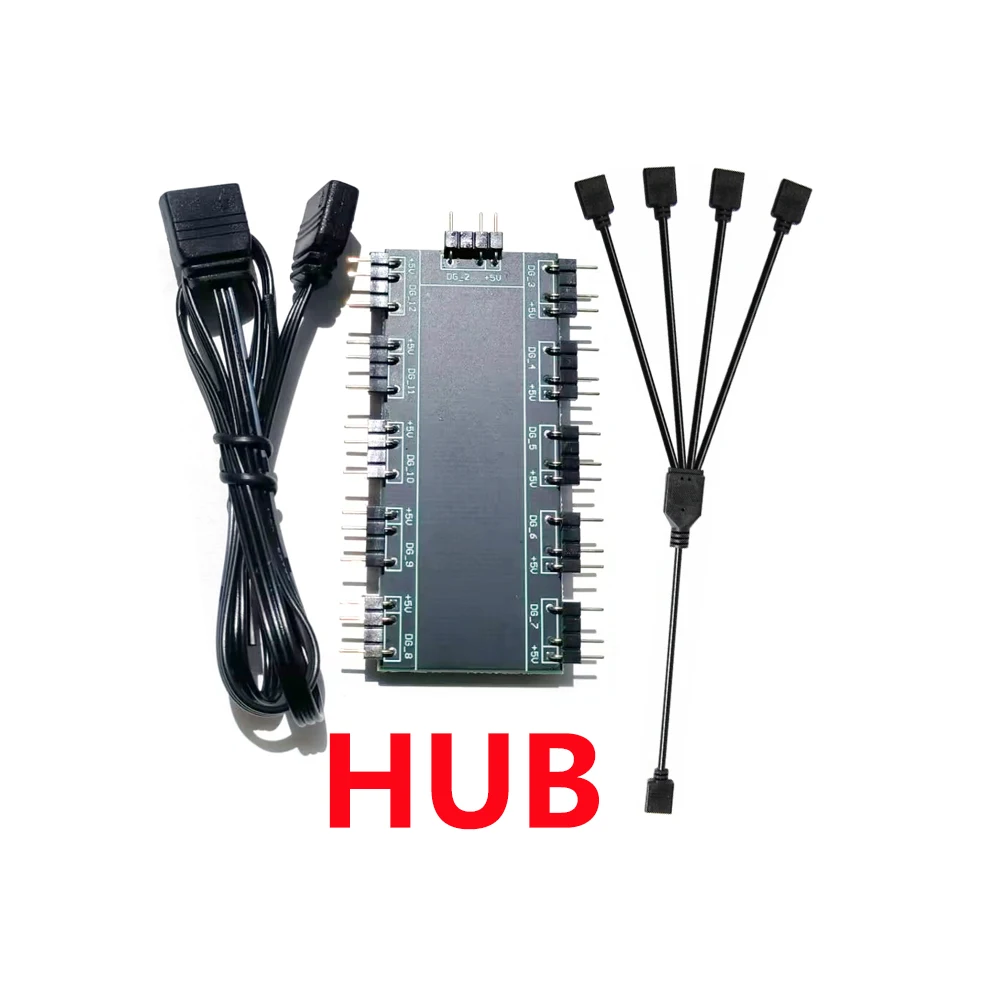 Motherboard 5V ARGB 3PIN/12V RGB 4PIN HUB extension cable AURA SYNC For 5V/12V light interface Expansion