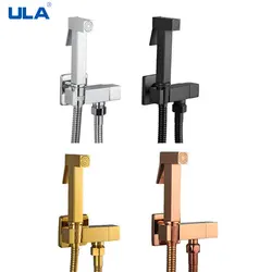 ULA Brass Bidet Faucet Gold Handheld Toilet Bidet Sprayer Hygienic Shower Toilet Faucets Single Cold Water Tap Self Cleaning