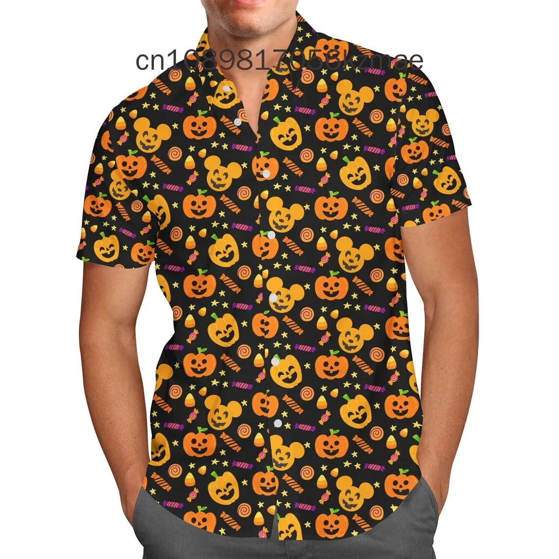 2024 New Disneyland Halloween Hawaii Shirt New Fashion Short Sleeve Shirts Men Women Casual Beach Shirts Disney Hawaiian Shirts