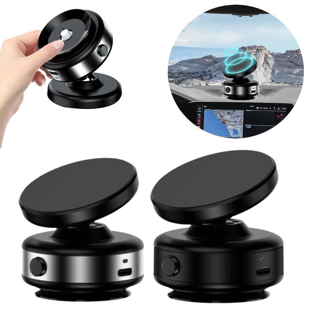 Magnetic Vacuum Adsorption Bracket 360 Rotatable GPS Navigation Bracket GPS Stand Mount Support for iPhone 15 14 13 Huawei