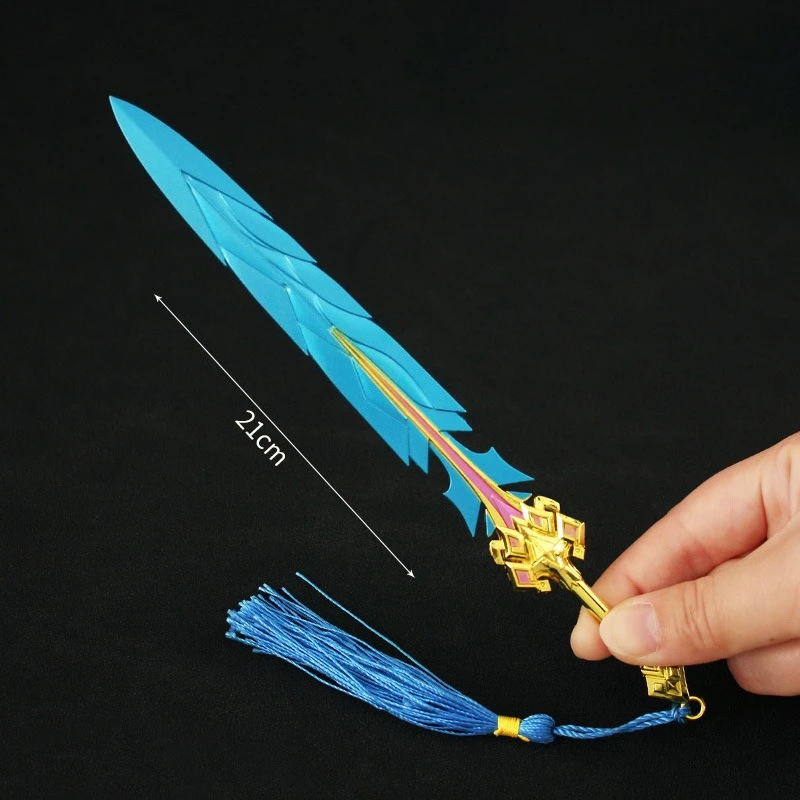 21 سنتيمتر/8.26in شرف الملوك المفاتيح لي شين الجبل والبحر المشتعلة الصقيع فرم نماذج الأسلحة المعدنية اللعب السيف سطح المكتب الحلي #4