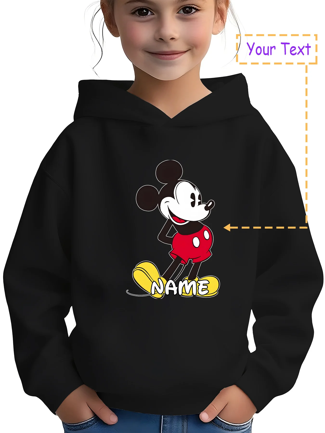 

MINISO Classic Mickey Hoodie - Mickey's classic red pants design, perfect for school and play, simple and playful, customizable