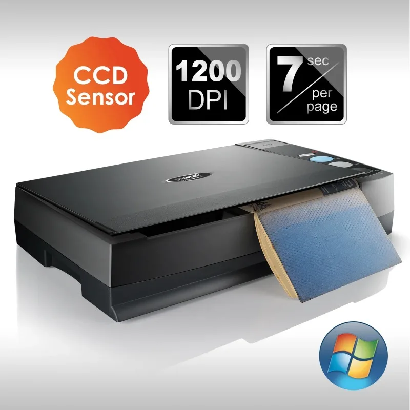 

A4 Book Scanner OpticBook 3800L , CCD Sensor Flatbed Scanner with book edge design - School, Library, Magazine Digital