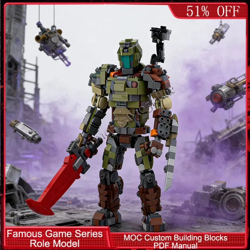 878 PCS Popular Game Character Series Rage Slayer MOC Customize Modular Building Block Popular Model DIY Boys Holiday Toy Gifts