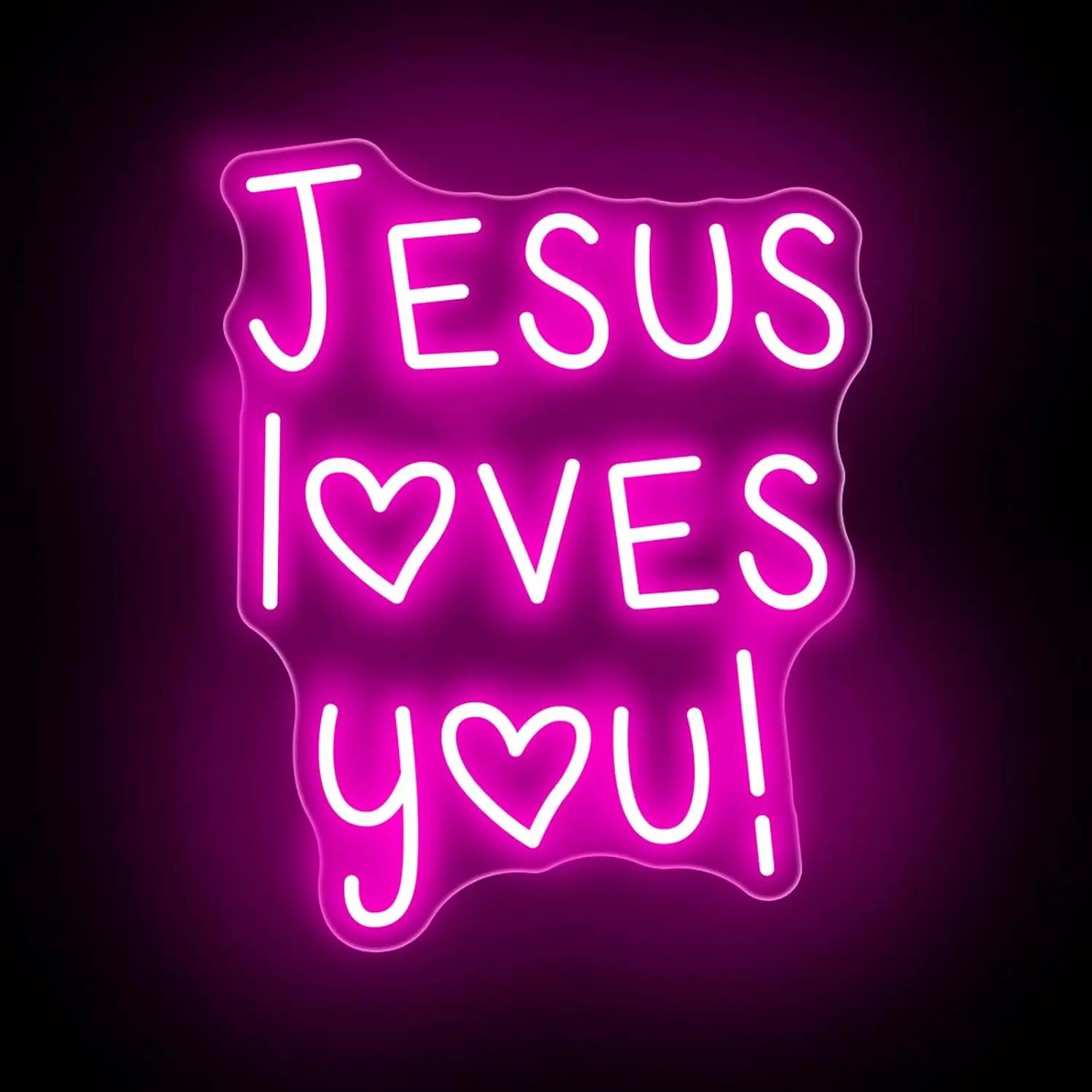 Jesus Loves You Heart LED Neon Sign USB Powered Neon Light Christian Church Bedroom Home Wall Decor Religious Faith Decor