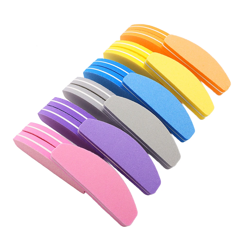 10pcs 9cm Mini Sponge Nail Files Buffer Block Double Sanding Foam Emery Board Nail Files Tool Gel Durable Suplies Accessories