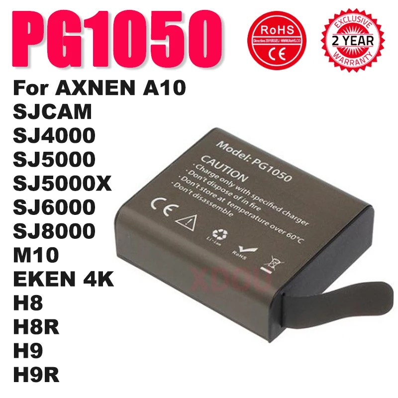 3.7V 1050mAh PG1050 New Li-ion Battery For SJ4000 SJ5000 SJ6000 WIFi SJCAM Sport Action Camera DV SJ Dedicated New Battery